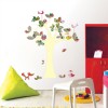 Colorful tree and owls Wall Decal Kindergarten Wall Sticker
